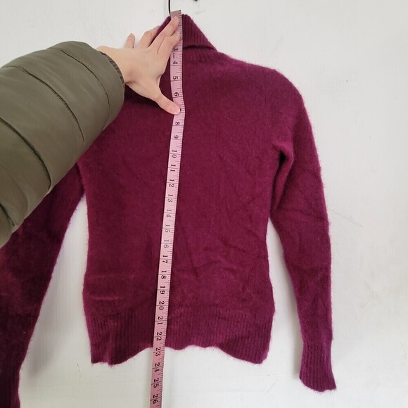 Cashmere Addiction 100% Cashmere Purple Turtleneck Pullover Cozy Sweater Small - Picture 5 of 10
